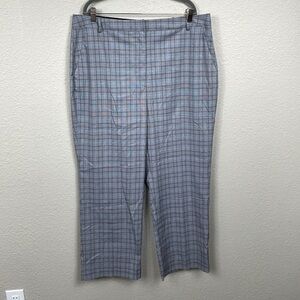 New Nordstrom Plaid Check Gray Trouser Pants Business Career Plus Size 18